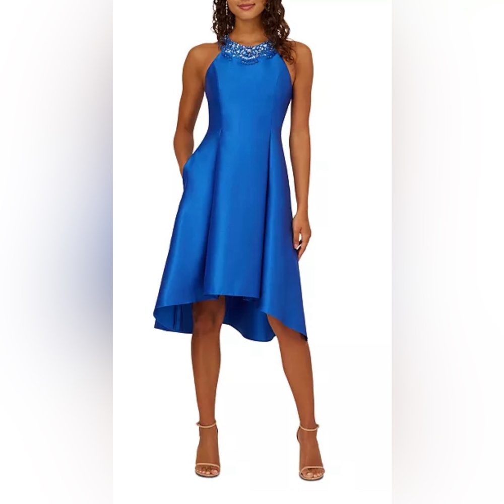 Adrianna Papell Rhinestone High-Low Dress Size 12